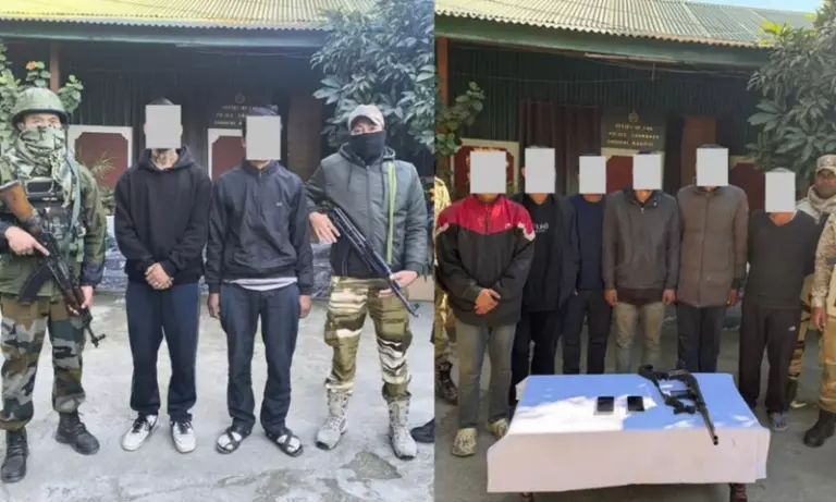 Manipur: अंडरग्राउंड नेटवर्क से जुड़े एक्सटॉर्शन गिरोह पर शिकंजा, 8 गिरफ्तार Manipur: अंडरग्राउंड नेटवर्क से जुड़े एक्सटॉर्शन गिरोह पर शिकंजा, 8 गिरफ्तार