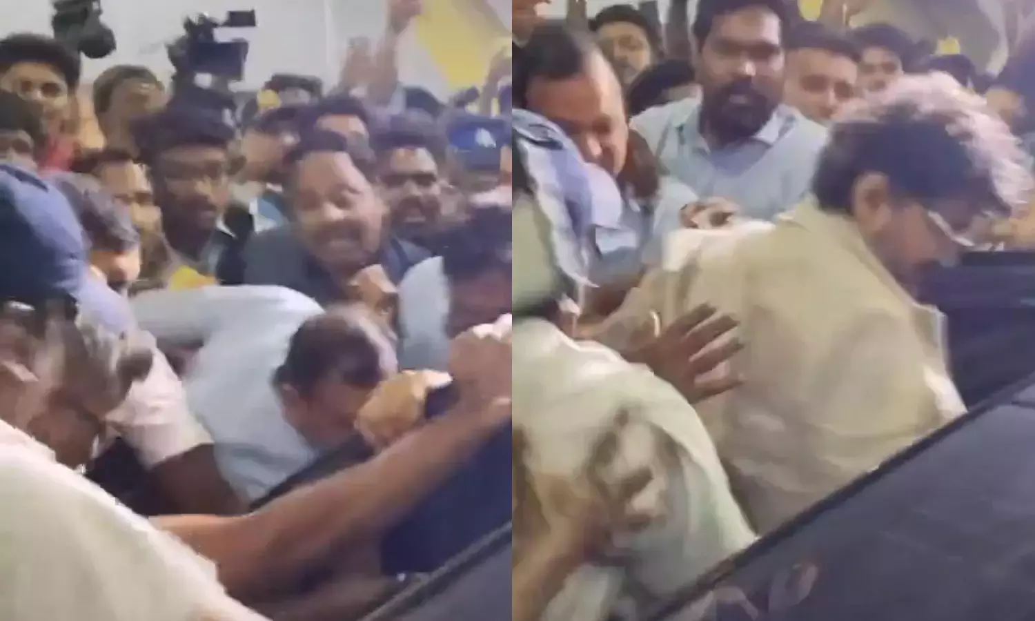 Chennai एयरपोर्ट पर भीड़ के हमले के बाद विजय फिसलकर गिर पड़े