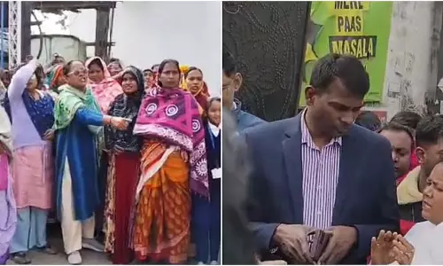 Magrahat में चुनाव आयुक्त की सुनवाई में उत्पीड़न के आरोप, विरोध प्रदर्शन