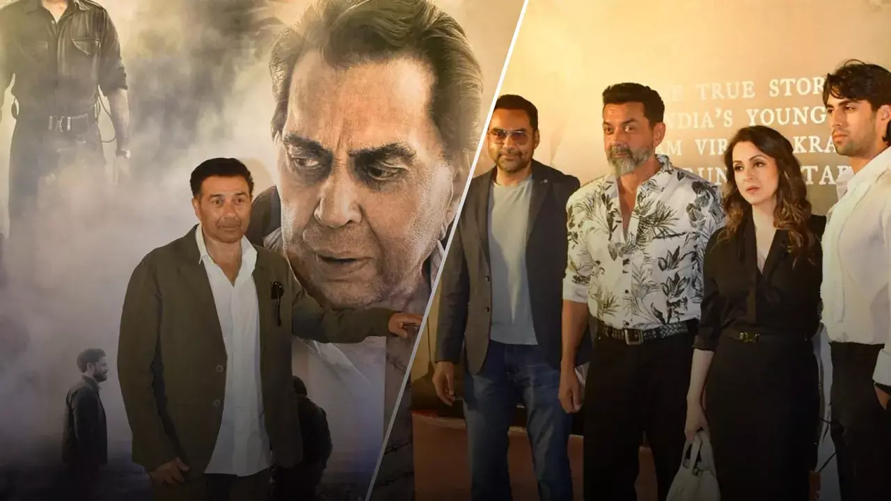 देओल परिवार पिता धर्मेंद्र को सम्मान देने के लिए एक साथ आया देओल परिवार पिता धर्मेंद्र को सम्मान देने के लिए एक साथ आया