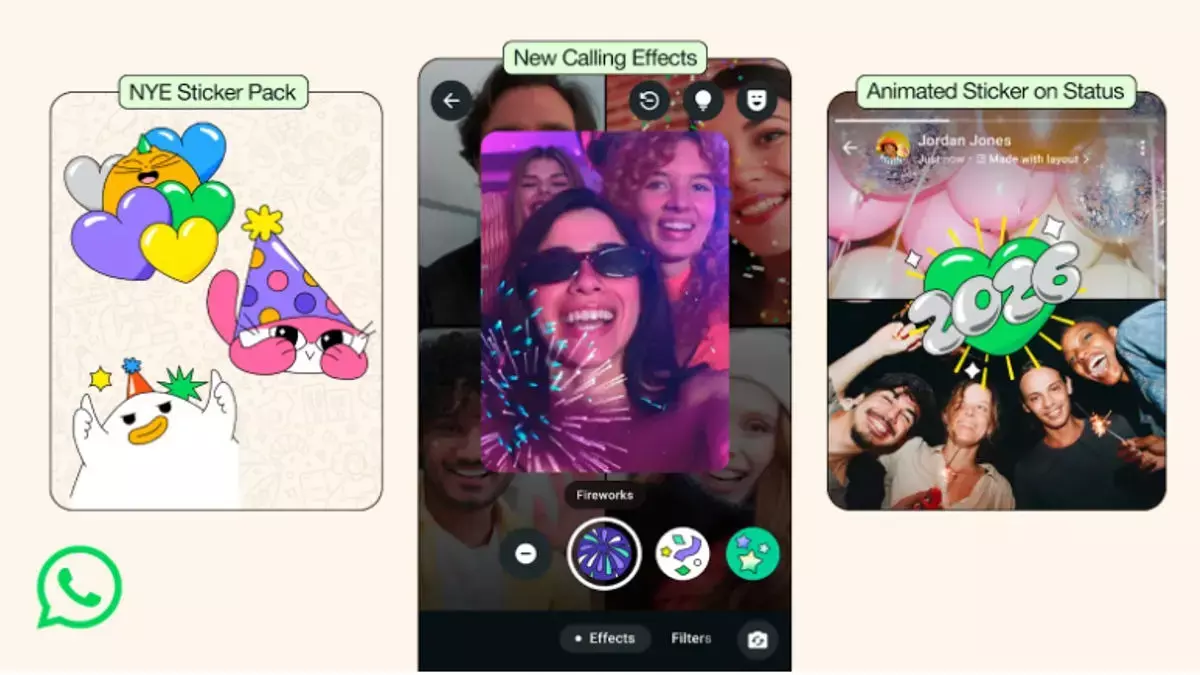 WhatsApp ने नए साल के लिए 2026 स्टिकर पैक, फायरवर्क्स वीडियो इफेक्ट्स और एनिमेटेड स्टेटस जोड़े