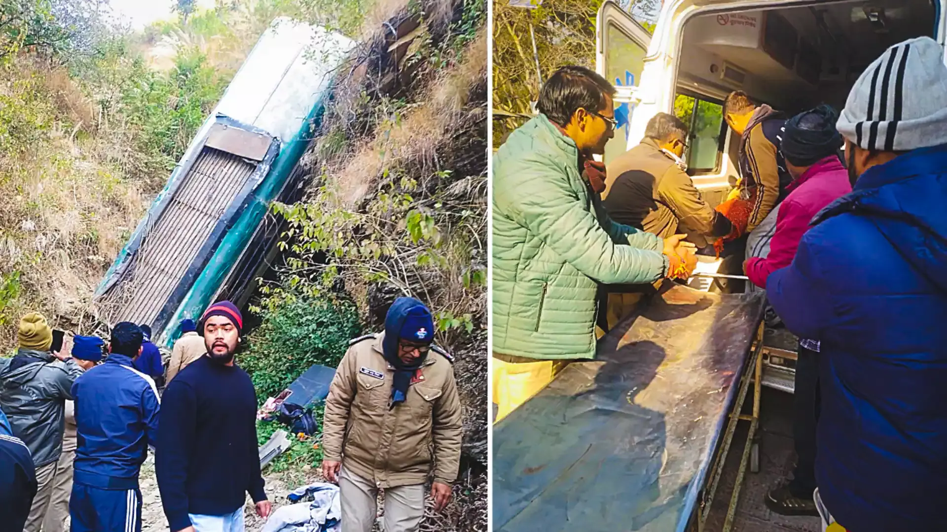 Almora: यात्रियों की बस खाई में गिरी, मृतकों की संख्या 7 Almora: यात्रियों की बस खाई में गिरी, मृतकों की संख्या 7