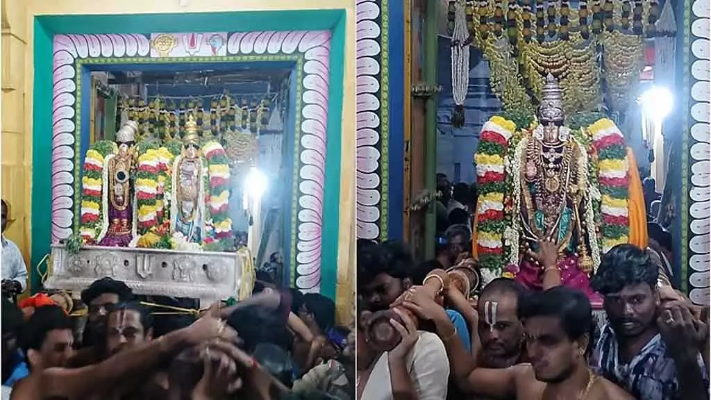 Srivilliputhur अंदल मंदिर में परमपथ गेट का उद्घाटन Srivilliputhur अंदल मंदिर में परमपथ गेट का उद्घाटन
