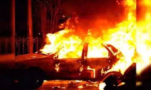 Rajasthan: पलभर में आग का गोला बनी गाड़ी,   जिंदा जला चालक
