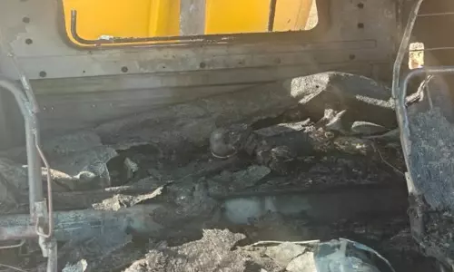 पापा के ट्रेलर वाहन में लगी आग, मासूम बेटा जिंदा जला