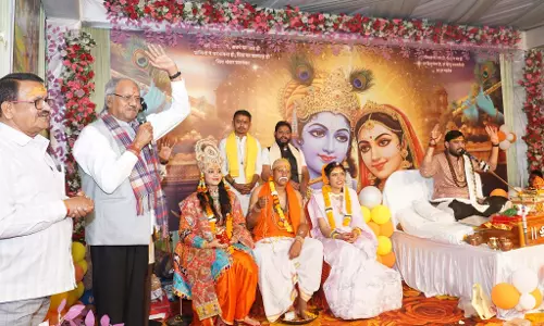सांसद बृजमोहन अग्रवाल ने श्रीमद् भागवत सप्ताह ज्ञान यज्ञ में हुए शामिल