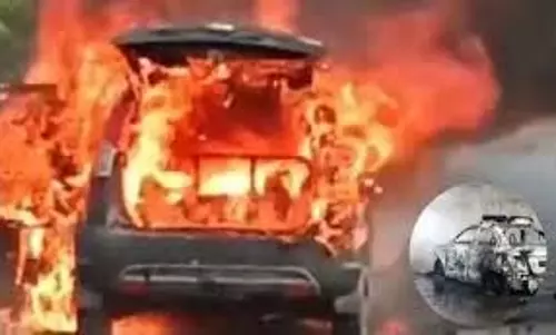 Rajasthan:   तेज रफ्तार कार भीषण आग,जिंदा जली बच्ची