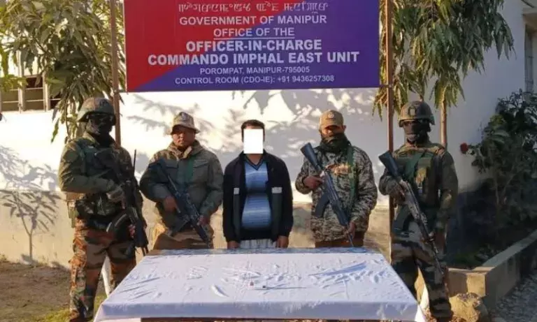 Manipur पुलिस ने इंफाल ईस्ट में G-5 उग्रवादी लिंक के आरोपी को गिरफ्तार किया Manipur पुलिस ने इंफाल ईस्ट में G-5 उग्रवादी लिंक के आरोपी को गिरफ्तार किया