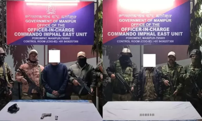 Imphal ईस्ट में 9mm पिस्टल और गोला-बारूद के साथ दो कथित हथियार तस्कर गिरफ्तार