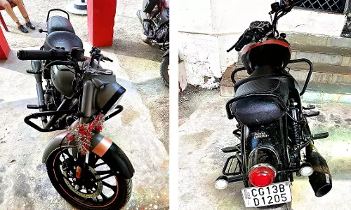 मॉडिफाई साइलेंसर पर सख्ती, लैलूंगा पुलिस की कार्रवाई