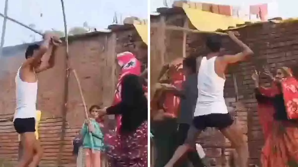 UP के उन्नाव में शख्स ने महिलाओं और बच्चों पर लाठियों से हमला किया UP के उन्नाव में शख्स ने महिलाओं और बच्चों पर लाठियों से हमला किया