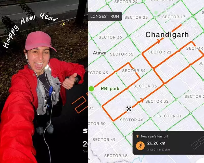 Chandigarh की महिला ने वायरल 26 km न्यू ईयर रन में शहर भर में 26 को ढूंढा Chandigarh की महिला ने वायरल 26 km न्यू ईयर रन में शहर भर में 26 को ढूंढा