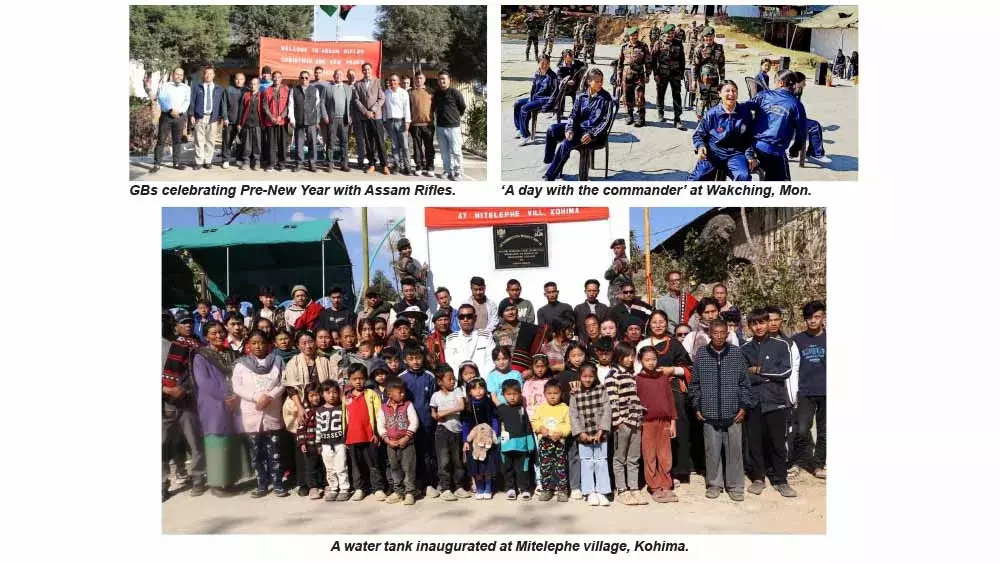 Nagaland : असम राइफल्स ने GBs के साथ नए साल का जश्न मनाया; पानी का टैंक बनाया Nagaland : असम राइफल्स ने GBs के साथ नए साल का जश्न मनाया; पानी का टैंक बनाया