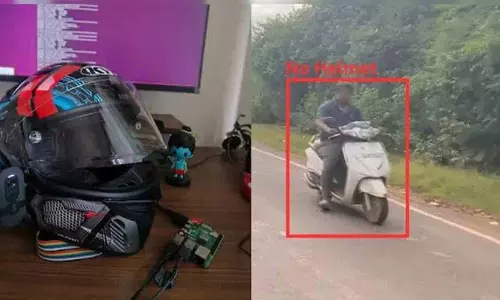 बेंगलुरु में एक आदमी ने हेलमेट को AI ट्रैफिक पुलिस डिवाइस में बदल दिया बेंगलुरु में एक आदमी ने हेलमेट को AI ट्रैफिक पुलिस डिवाइस में बदल दिया