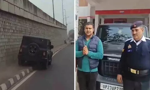 Amroha में हाईवे डिवाइडर पर खतरनाक स्टंट, पुलिस ने थार को किया जब्त