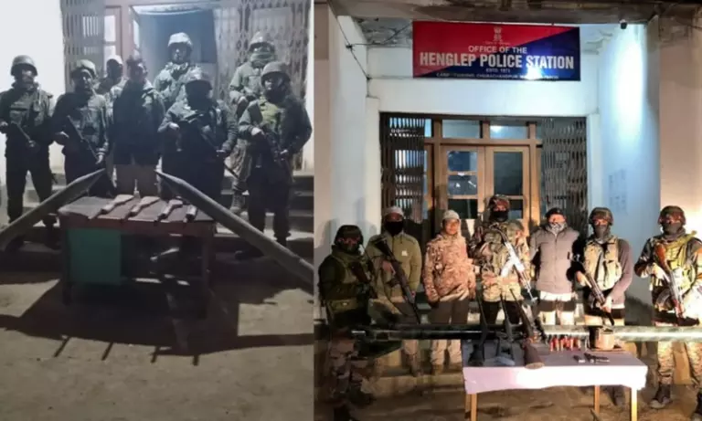 Manipur: सुरक्षा बलों ने चुराचांदपुर में 140 kg विस्फोटक और रॉकेट बरामद किए