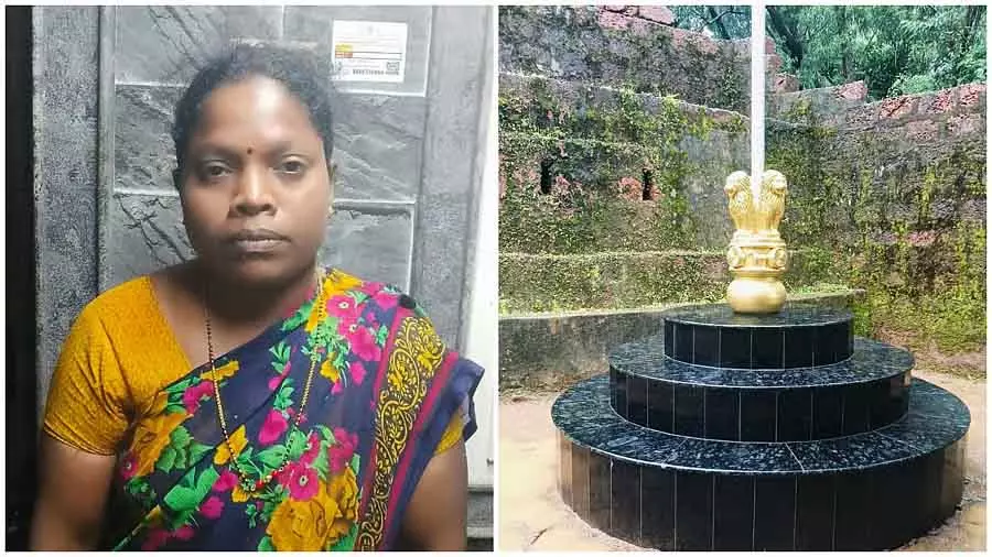 Ankola : महिला ने स्कूल के झंडे के लिए गृहलक्ष्मी के पैसे दान किए Ankola : महिला ने स्कूल के झंडे के लिए गृहलक्ष्मी के पैसे दान किए