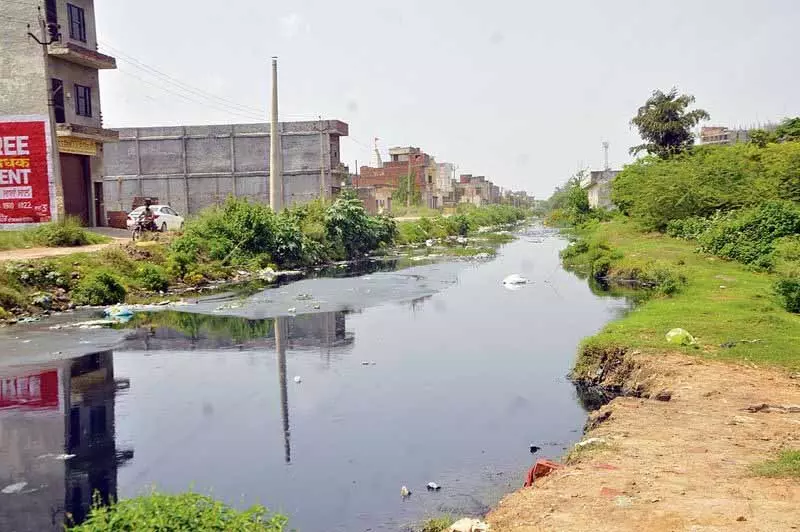 Amritsar: तुंग धाब नाले से प्रदूषण से स्थानीय लोग गुस्से में हैं Amritsar: तुंग धाब नाले से प्रदूषण से स्थानीय लोग गुस्से में हैं