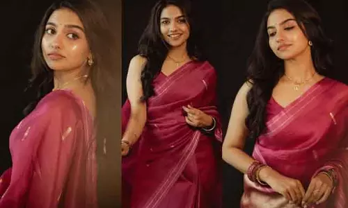 प्रेमालु स्टार Mamita Baiju का नया अवतार: रेड साड़ी में ढाया कहर