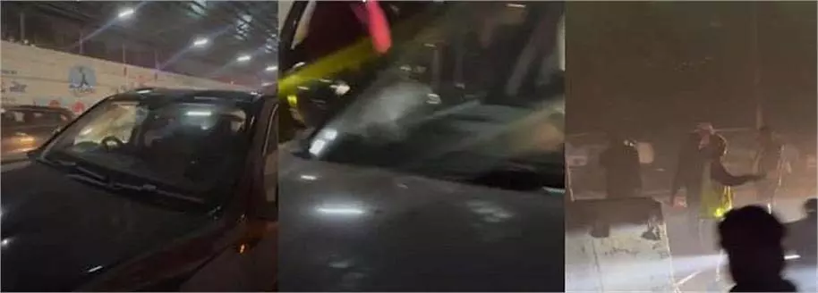 Haryana:अंडरपास में बरसने लगे पत्थर, गाड़ियों के शीशे टूटे, दहशत में लोग Haryana:अंडरपास में बरसने लगे पत्थर, गाड़ियों के शीशे टूटे, दहशत में लोग