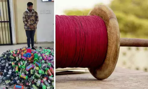 Indore : एसयूवी से चीनी मांझा के आठ बैग जब्त, एक व्यक्ति पकड़ा गया Indore : एसयूवी से चीनी मांझा के आठ बैग जब्त, एक व्यक्ति पकड़ा गया