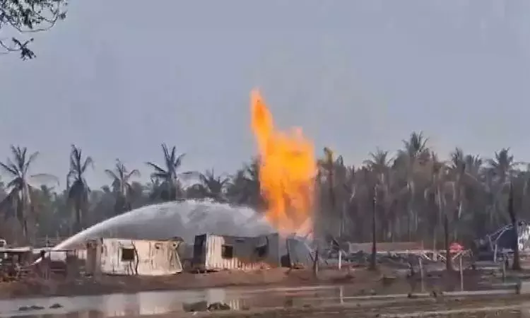 ONGC मोरी-5 कुएं में लगी आग पर अभी काबू नहीं पाया जा सका है