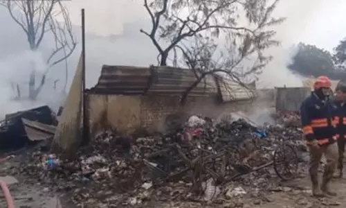 Delhi: कापसहेड़ा में प्लास्टिक के गोदाम में भीषण आग लगी