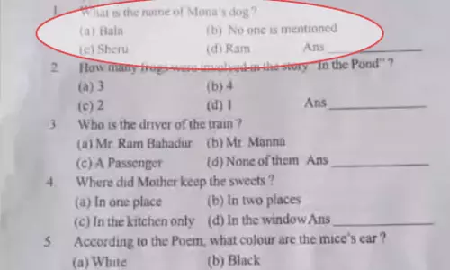 डॉग वाले प्रश्न के Answer में राम का नाम, चौथी क्लास के परीक्षा में हंगामा
