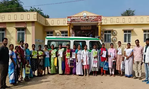 गुडिपल्ली Health Center ने गर्भवती महिलाओं के लिए 102 एम्बुलेंस के इस्तेमाल की सलाह दी गुडिपल्ली Health Center ने गर्भवती महिलाओं के लिए 102 एम्बुलेंस के इस्तेमाल की सलाह दी