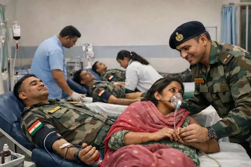 भारतीय सेना के जवानों ने रक्तदान कर Rajouri में महिला की जान बचाई भारतीय सेना के जवानों ने रक्तदान कर Rajouri में महिला की जान बचाई