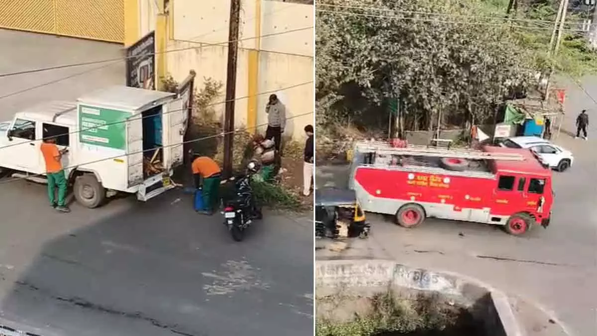 Bhopal : खुदाई के दौरान गैस पाइपलाइन डैमेज; रोड ब्लॉक, फायर ब्रिगेड को बुलाया गया Bhopal : खुदाई के दौरान गैस पाइपलाइन डैमेज; रोड ब्लॉक, फायर ब्रिगेड को बुलाया गया