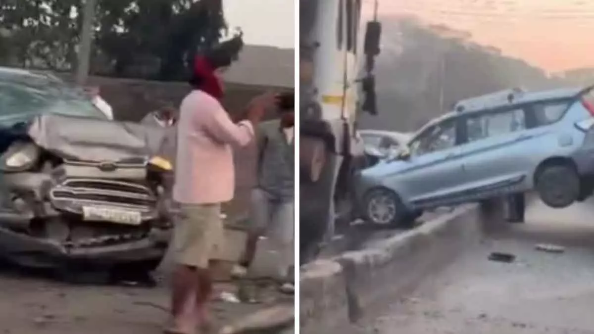 Ghodbunder रोड पर बड़ा हादसा: कई गाड़ियों की टक्कर से ठाणे और मीरा रोड के बीच ट्रैफिक बाधित Ghodbunder रोड पर बड़ा हादसा: कई गाड़ियों की टक्कर से ठाणे और मीरा रोड के बीच ट्रैफिक बाधित