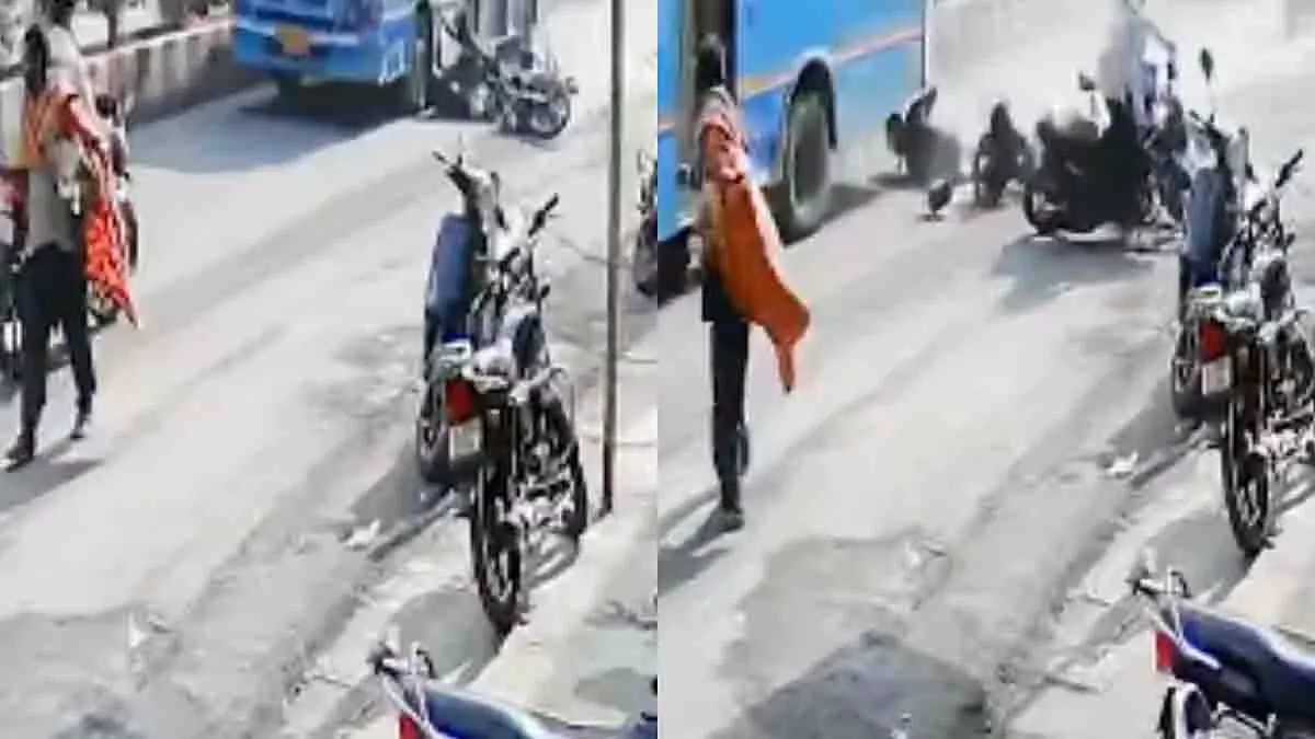 Surat सड़क हादसा: बाइक सवार को बस ने कुचला, मौत Surat सड़क हादसा: बाइक सवार को बस ने कुचला, मौत