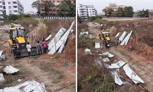 मियापुर में HYDRAA का चला बुलडोजर, 15 एकड़ ज़मीन वापस ली