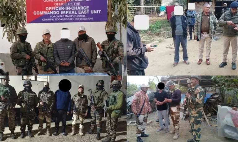 Manipur के घाटी जिलों में सुरक्षा कार्रवाई, छह PLA सदस्य पकड़े गए Manipur के घाटी जिलों में सुरक्षा कार्रवाई, छह PLA सदस्य पकड़े गए