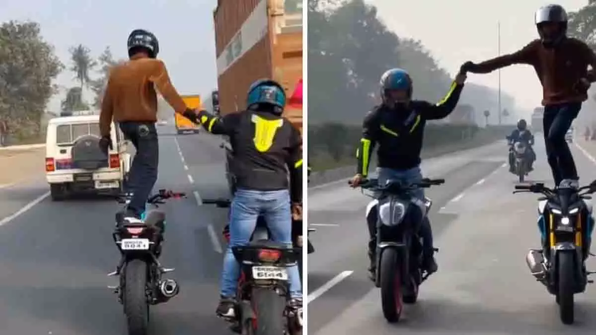 वायरल वीडियो: बिहार में PCR वैन के सामने युवकों के खतरनाक स्टंट वायरल वीडियो: बिहार में PCR वैन के सामने युवकों के खतरनाक स्टंट