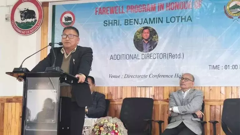 Nagaland: कृषि विभाग के एडिशनल डायरेक्टर बेंजामिन लोथा को विदाई दी गई