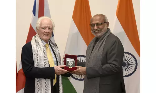 उपराष्ट्रपति सीपी राधाकृष्णन ने CSPOC सम्मेलन में लॉर्ड मैकफॉल से मुलाकात की