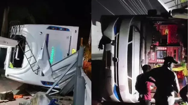 Thiruvananthapuram में कॉलेज स्टूडेंट्स से भरी बस पलटी, 17 घायल