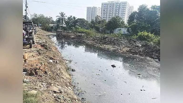 नहर में बिना ट्रीटमेंट के सीवेज का बहाव Villivakkam के निवासियों को परेशान करता है नहर में बिना ट्रीटमेंट के सीवेज का बहाव Villivakkam के निवासियों को परेशान करता है