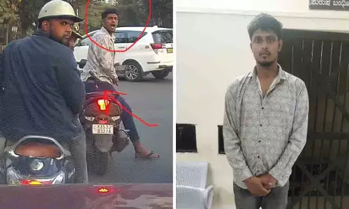 Bengaluru रोड रेज: परिवार को कार में चाकू से धमकाने वाला युवक गिरफ्तार Bengaluru रोड रेज: परिवार को कार में चाकू से धमकाने वाला युवक गिरफ्तार