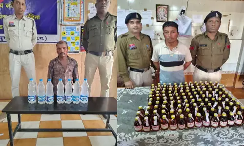 पुलिस की बड़ी कार्रवाई: अवैध शराब के दो आदतन आरोपी गिरफ्तार