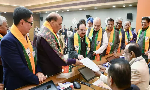 JP Nadda और अमित शाह ने नितिन नबीन के नामांकन की प्रक्रिया में भाग लिया
