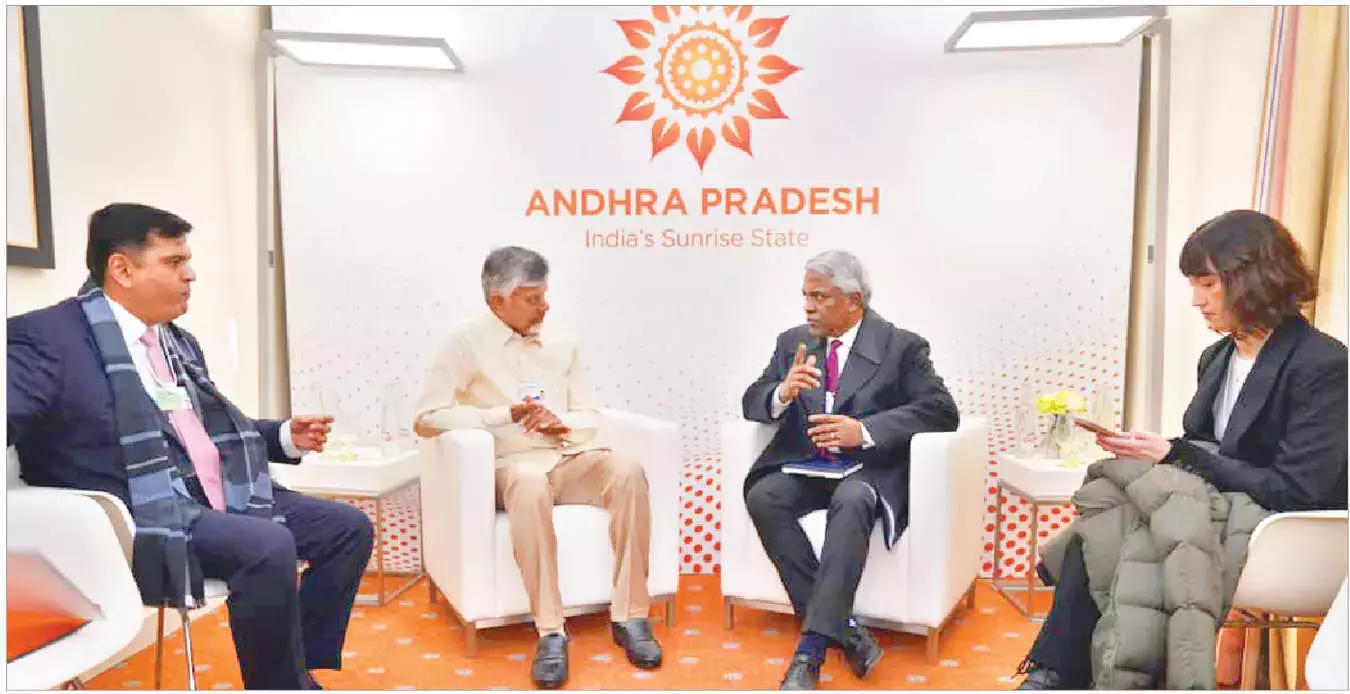 Andhra: नायडू ने दावोस में क्वांटम, AI, डेटा इंफ्रा डील पर ज़ोर दिया