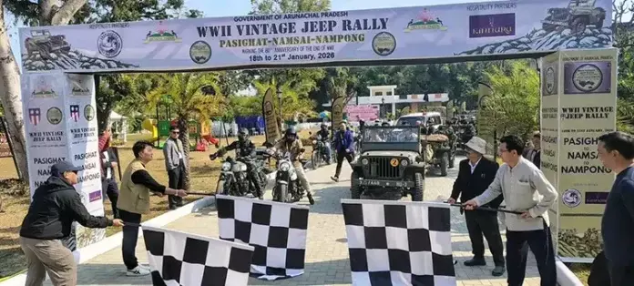 WW-II विंटेज जीप और बाइक रैली नामसाई पहुंची WW-II विंटेज जीप और बाइक रैली नामसाई पहुंची