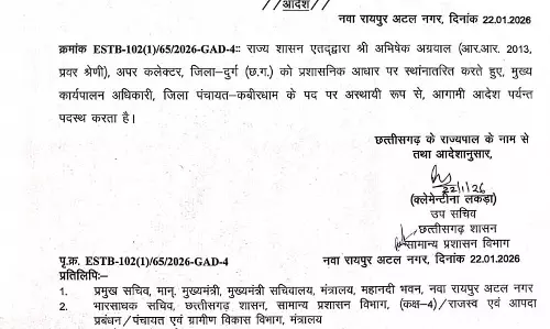 अपर कलेक्टर का ट्रांसफर
