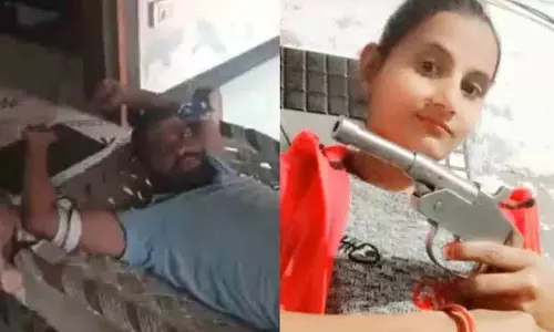 शराब को लेकर पत्नी ने पति को Gun से धमकाया, सास ने पुलिस को सूचना दी शराब को लेकर पत्नी ने पति को Gun से धमकाया, सास ने पुलिस को सूचना दी