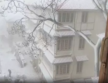 शिमला और मनाली में मौसम की पहली बर्फबारी, नजारों का लुत्फ उठाने बड़ी संख्या में पहुंचे पर्यटक शिमला और मनाली में मौसम की पहली बर्फबारी, नजारों का लुत्फ उठाने बड़ी संख्या में पहुंचे पर्यटक