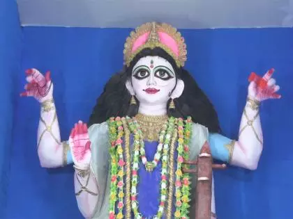 त्रिपुरा के CM साहा ने अगरतला में 40 फुट ऊंची सरस्वती प्रतिमा का अनावरण किया त्रिपुरा के CM साहा ने अगरतला में 40 फुट ऊंची सरस्वती प्रतिमा का अनावरण किया
