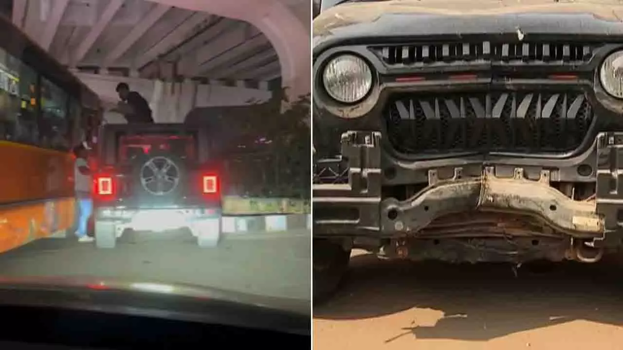 Bhubaneswar में थार पर खतरनाक स्टंट से तनाव, पुलिस ने गाड़ी ज़ब्त की Bhubaneswar में थार पर खतरनाक स्टंट से तनाव, पुलिस ने गाड़ी ज़ब्त की